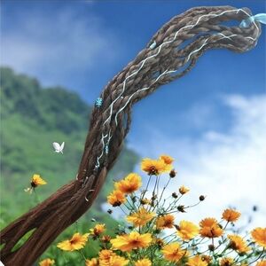 Brown Braided Hair Extensions w/ Blue Accents Bohemian Blue Black Blond Hair #5